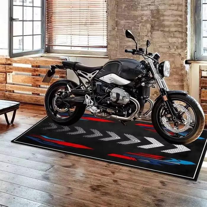 Tapis de garage pour moto VIKAMA, tapis d'atelier de réparation, tapis lavable et marchable, tapis de chambre, tapis de présentation pour moto, décoration intérieure