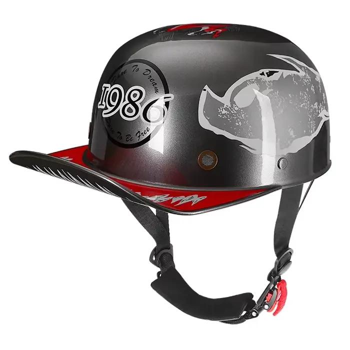 Casquette de baseball pour casque de moto Vintage, pour hommes et femmes, scooter pour enfants, demi-visage, chapeau quatre saisons, nouvelle collection 2023