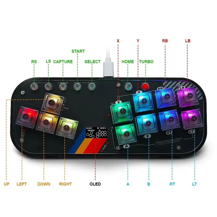 Mini contrôleur HitBox SOCD Arcade Stick clavier RGB Cherry Switch pour PC Android PS4 Misterfpga