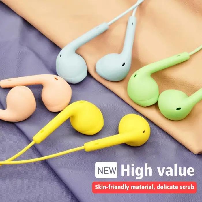 Macaron Universel 3.5mm Stéréo Écouteurs Sport Musique Bouchons D'oreille Filaire Microphone pour Xiaomi