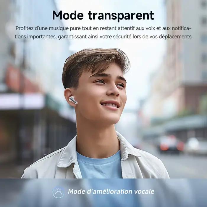 Écouteurs sans fil QCY Melobuds N50 avec suppression active du bruit pour jeux, travail et sport occasions spéciales
