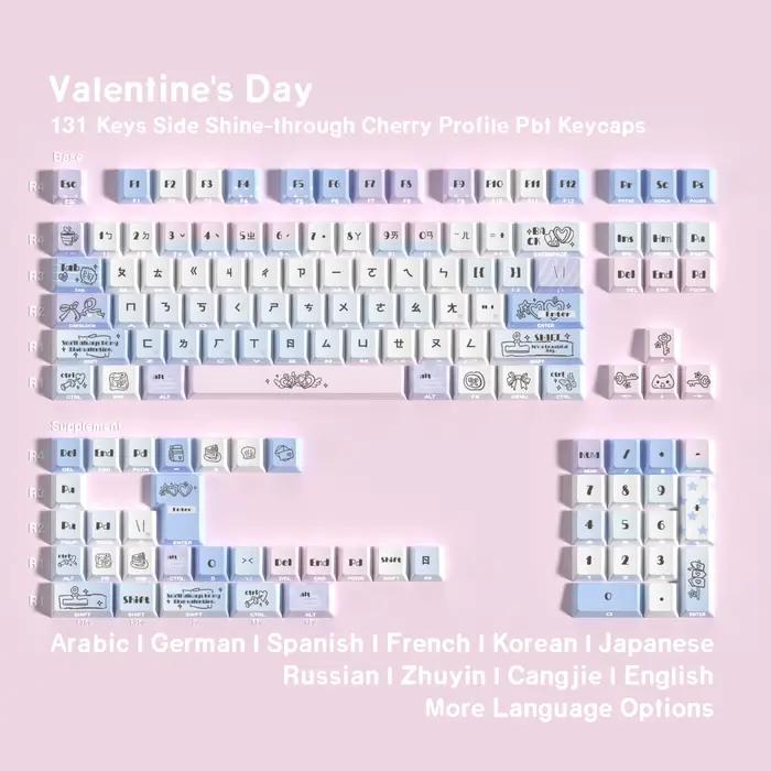 Keycaps Saint-Valentin en PBT avec impression par sublimation