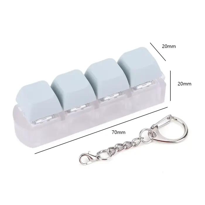Clavier clé jouet 4 touches bouton Keycap Fidget porte-clés