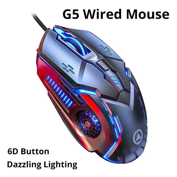 G5 souris filaire muette Six touches jeu lumineux e-sports machines accessoires informatiques
