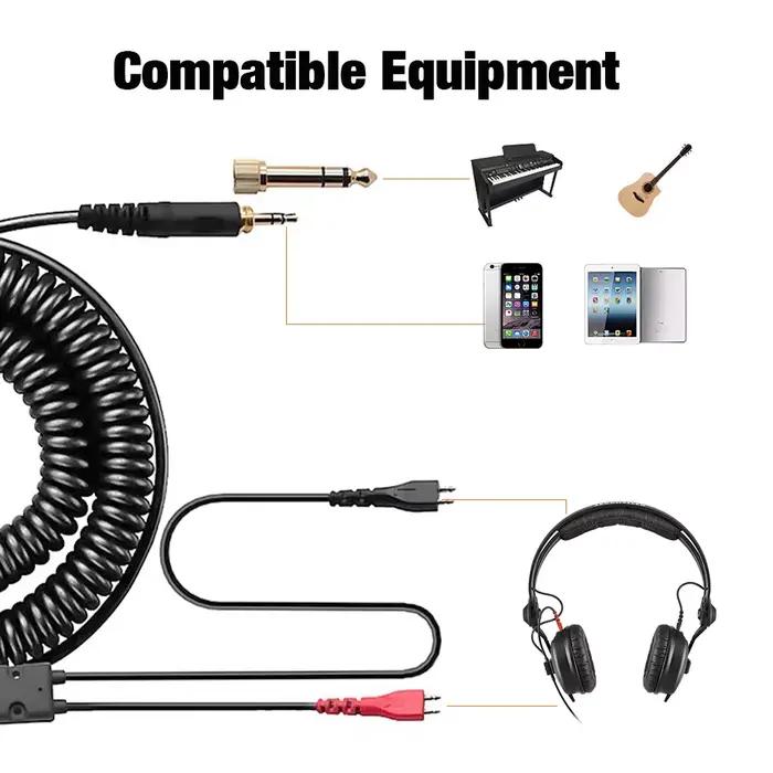 Câble de remplacement pour écouteurs Sennheiser HD25 HD25-1 HD265 HD535 HD545 HD560 HD565 HD580 HD600 HD650