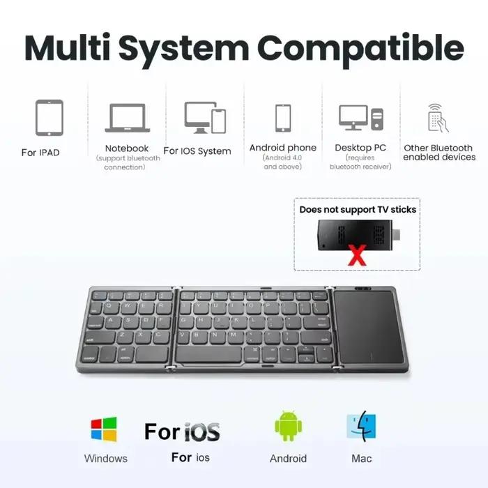 Mini clavier Bluetooth sans fil pliable
