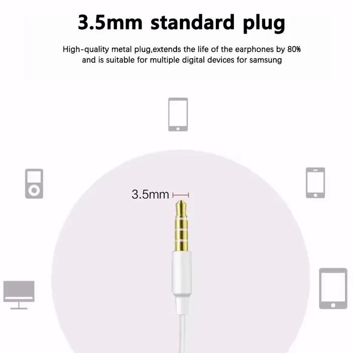 Pour Samsung écouteur EHS61 S5830 3.5mm casque filaire avec micro pour Galaxy A15 A14 A06 A05 A25 A34 A13 A12 M15 M34 M14 S9 S10 Plus