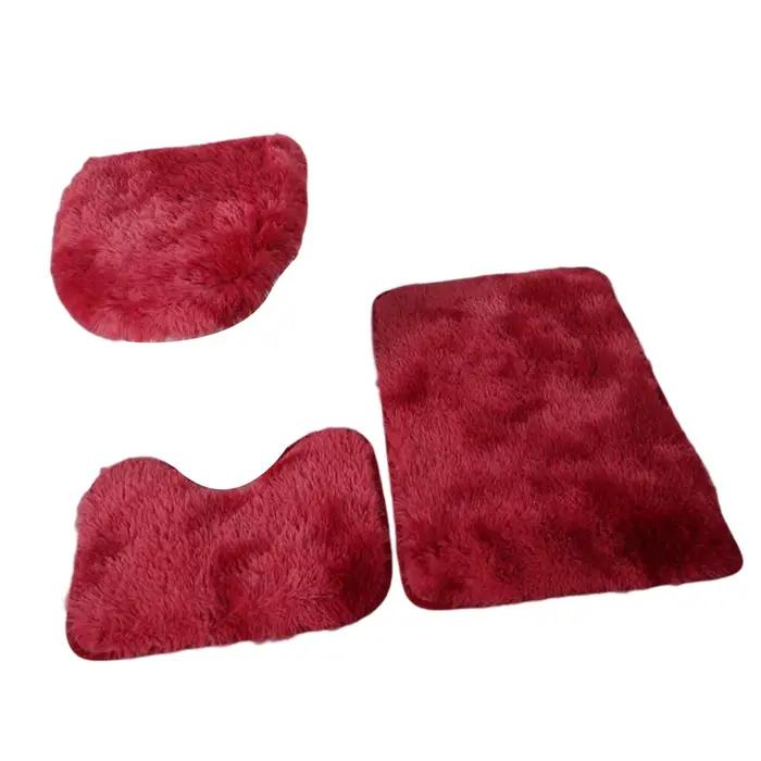 3x ensemble de tapis de bain pour salle de bain avec couvercle de toilette, combinaison absorbante, ensemble de toilette trois pièces pour douche, sols de salle de bain