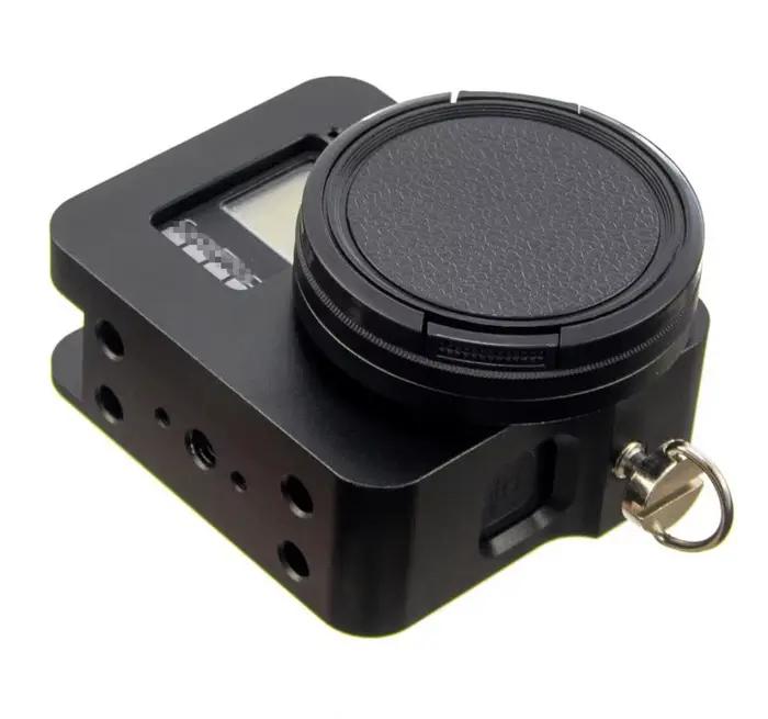 Étui de refroidissement pour GoPro Hero 8, cadre en alliage d'aluminium, boîtier métallique de protection, squelette noir, Cage robuste, filtre UV, accessoires