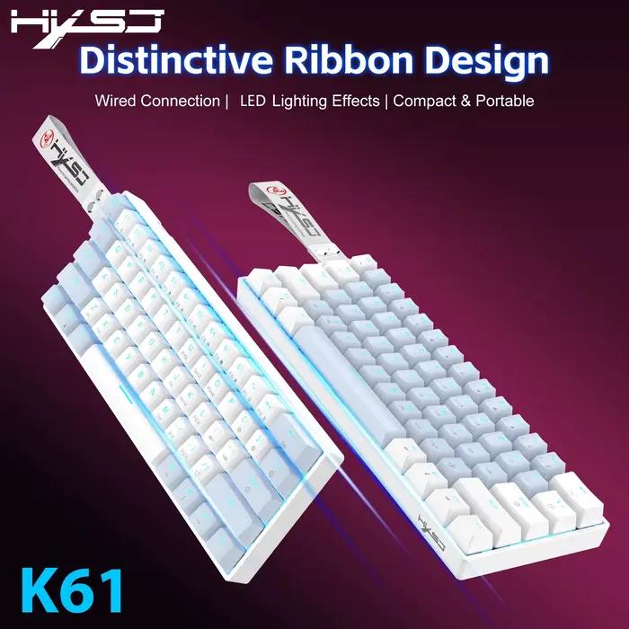 Nouveau clavier mécanique filaire compact 60 % 2026 avec éclairage LED RGB USB Type-C en ABS
