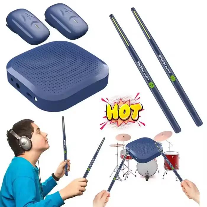 Kit de batterie électronique virtuelle avec pédale de coup de pied, convertisseur Audio Bluetooth pour adultes et enfants débutants, équipement de musique à domicile