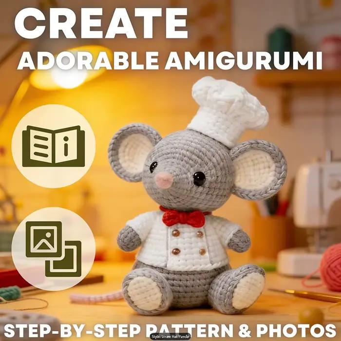 Kit de crochet Chef Mouse pour adultes débutants