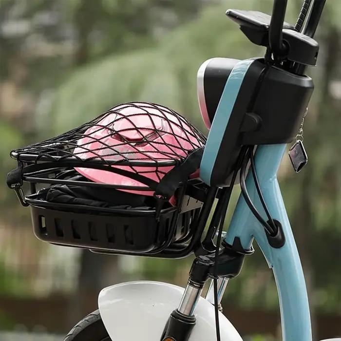 Filet de fixation pour moto, scooter, vélo électrique et vélo, en maille élastique, pour le rangement de casque et de bagages