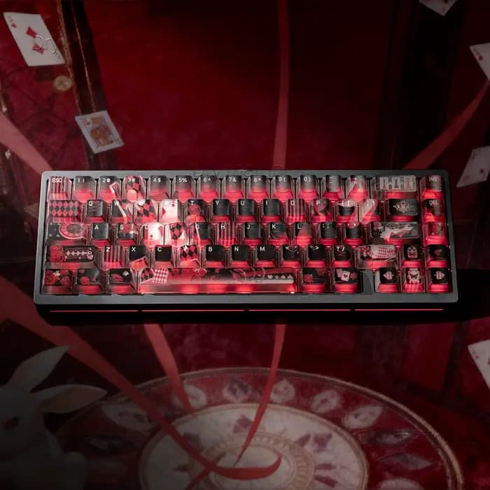 119 touches perdues Alice thème Keycaps Transparent Keycaps PC Keycap Original Cherry clavier UV KeysMade68 Mad68 Wooting 60