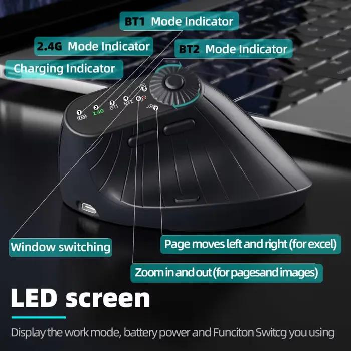 Souris ergonomique 2.4G sans fil BT