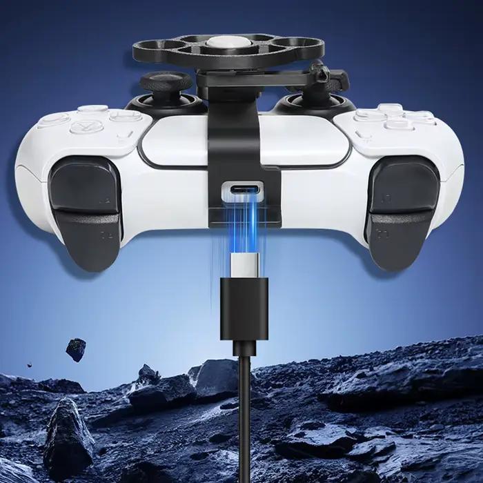 Volant de course PS5 mini pour manette de jeu Pro Slim support de contrôleur USB bleu clair foncé gaming conduite expérience réaliste