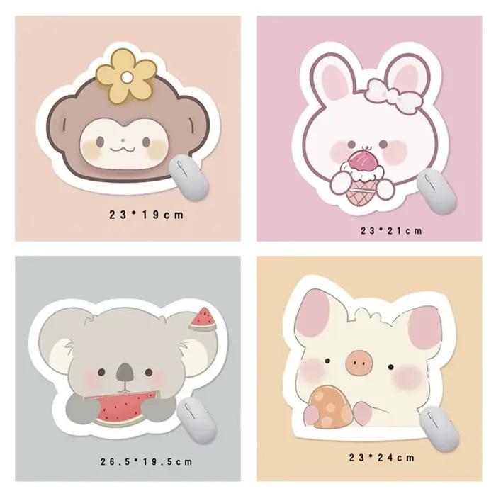 Tapis de souris antidérapant avec animaux mignons