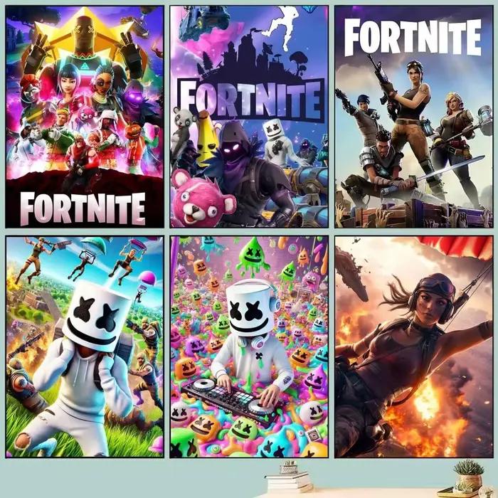 Affiches Game-F-F-Fortnites autocollantes imperméables