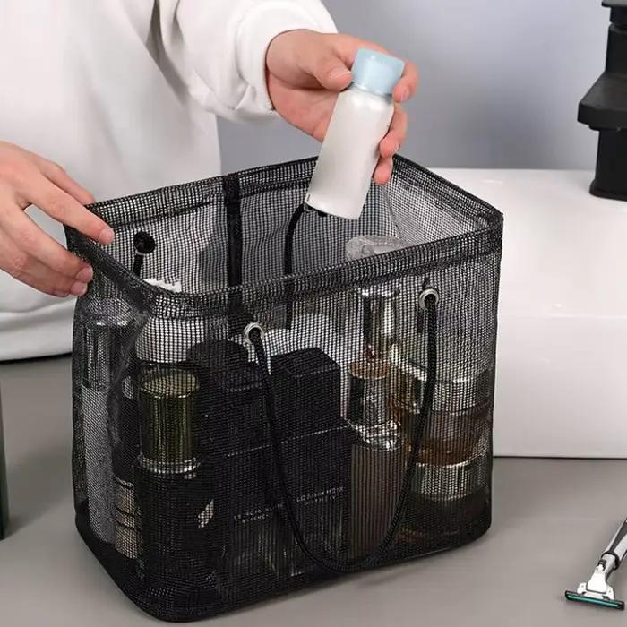 Panier de Douche Grande Capacité pour Femmes et Hommes, Sac de Drainage Portable pour la Douche, Accessoire de Rangement pour Équipement de Natation, Organisateur de Voyage pour Salle de Bain