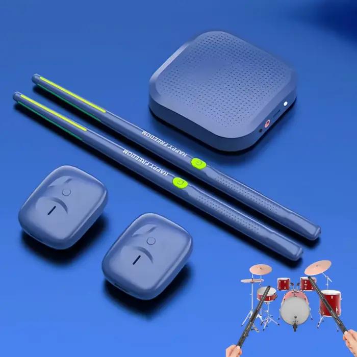 Kit de batterie électronique virtuelle avec pédale de coup de pied, convertisseur Audio Bluetooth pour adultes et enfants débutants, équipement de musique à domicile
