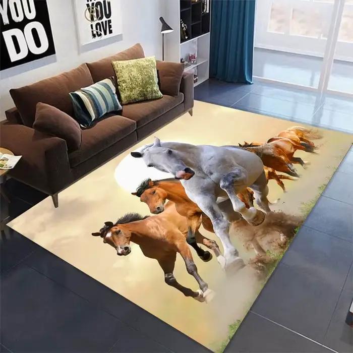 Tapis de sol antidérapant motif cheval de ferme pour salon, moderne et élégant à offrir pour décoration intérieure et extérieure occasions spéciales