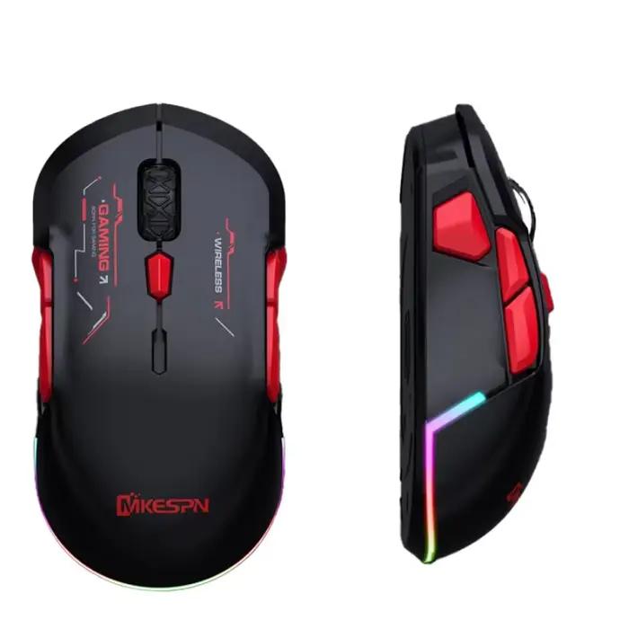 Souris de jeu MKESPN W12 10 boutons programmables sans fil Bluetooth RGB personnalisable pour gamer professionnel occasions spéciales