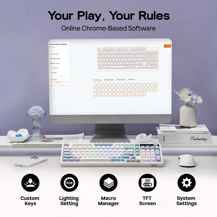 EPOMAKER TH99 PRO 96% ANSI disposition américaine clavier mécanique sans fil filaire/Bluetooth/2.4Ghz échangeable à chaud avec 10000mAh pour PC/Mac