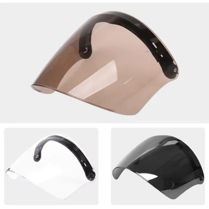 Visière de casque à 3 boutons pour lentille Patricia, pare-soleil, degré d'usure pour moto 3/4, visage ouvert