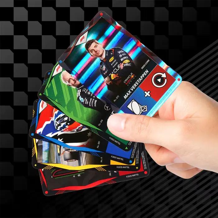 Nouveau jeu de cartes à collectionner authentique Mattel Uno Elite Hot Wheels X Formule 1 F1 Racing