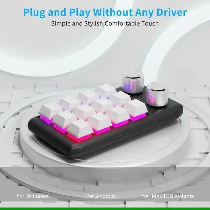 Clavier jeu à une main U55C avec rétroéclairage RVB 12 touches programmables
