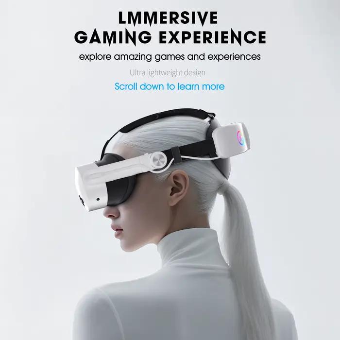 Sangle de casque VR avec batterie 10000 mAh pour Meta Quest 3/3S/2 - Libération à un clic brevetée