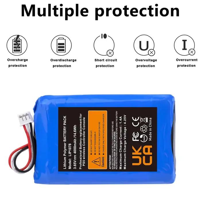 Batterie PS5 Li-ion 4000mAh pour contrôleur sans fil Sony PlayStation 5 PS5 DualSense CFI-ZCT1W pack de 1 à 10 pièces couleurs bleu ciel beige gris or rose violet