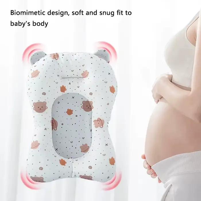 Coussin de baignoire antidérapant pour douche de bébé, tapis de baignoire pour nouveau-né, dessin animé, sécurité, soins infirmiers, Support pliable, coussin confortable pour le corps, oreiller