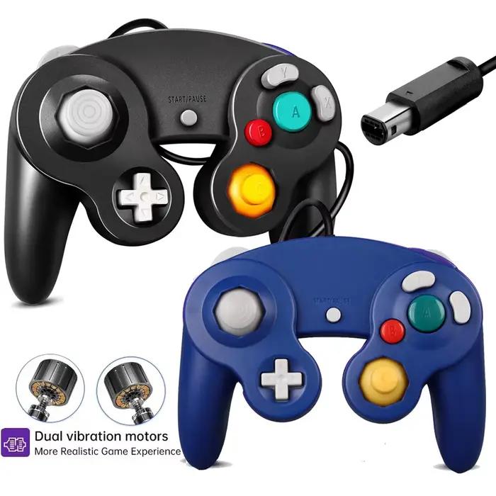 Manette de jeu filaire USB pour PC et Nintendo Switch multicolore avec double vibration et batterie intégrée pour une utilisation prolongée