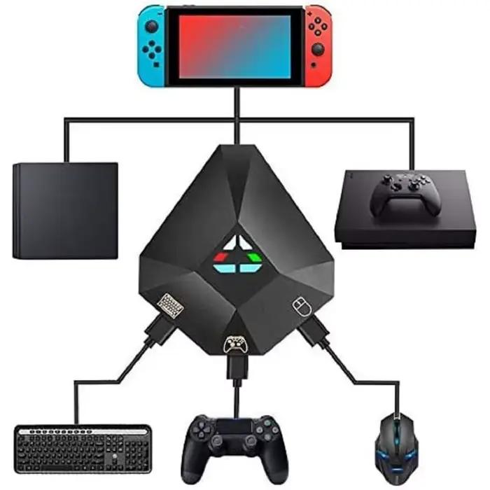 Adaptateur de contrôleur LONGPEAN pour PS4 PS3 Xbox One Xbox 360 Nintendo Switch Compatible Clavier Souris Jeu Occasions Spéciales