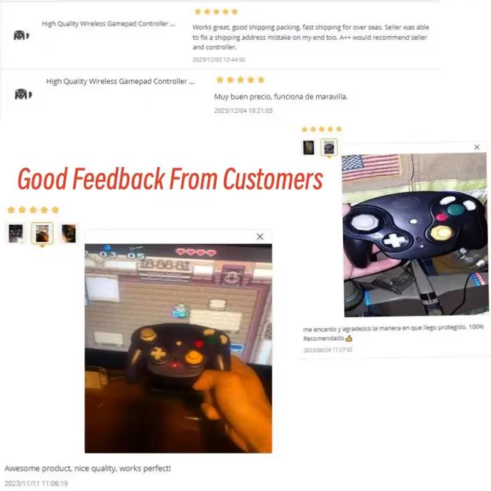 Contrôleur de manette de jeu sans fil 5 couleurs pour console de jeu NGC avec adaptateur 2.4G
