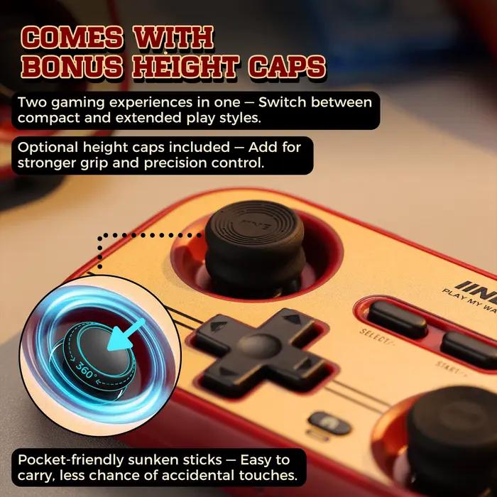 Contrôleur de poche rouge rétro INE-Joysticks à effet Hall