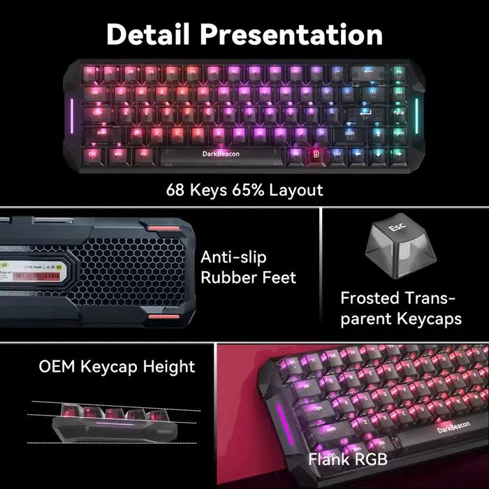 Clavier de jeu DarkBeacon 65% 68 touches