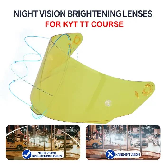 Visière de casque TT COURSE, lentilles de Vision nocturne spécifiques au casque, Protection UV, masque Casco Moto, pare-brise Visera pour KYT
