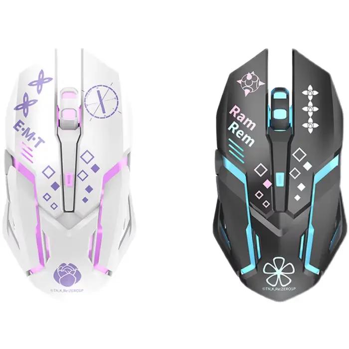 Nouveau Rem Emilia Co marque Anime souris 2.4G sans fil silencieux Rechargeable ergonomique