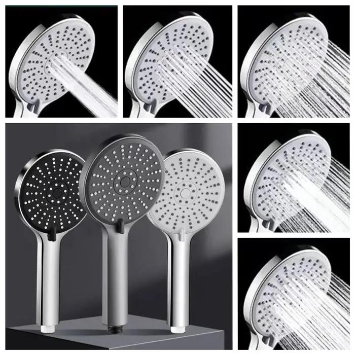 Pommeau de douche haute pression, salle de bain, 5 fonctions, économie d'eau, mural, ABS chromé, accessoire de pluie