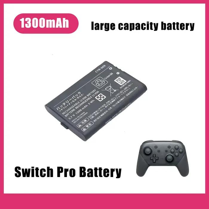 Remplacement de batterie Rechargeable haute capacité 3.7V 1300mAh CTR-003 pour contrôleur Nintendo Switch Pro