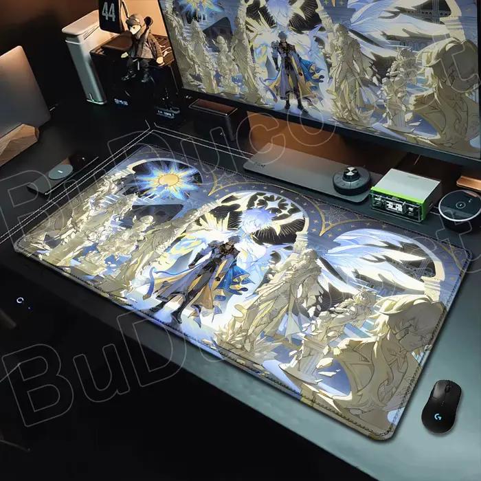 Tapis de souris Honkai Star Rail Phainon grand format pour bureau et jeux, avec impression HD, bordures durables et base antidérapante en caoutchouc, disponible en plusieurs couleurs et tailles pour un usage quotidien et des occasions spéciales