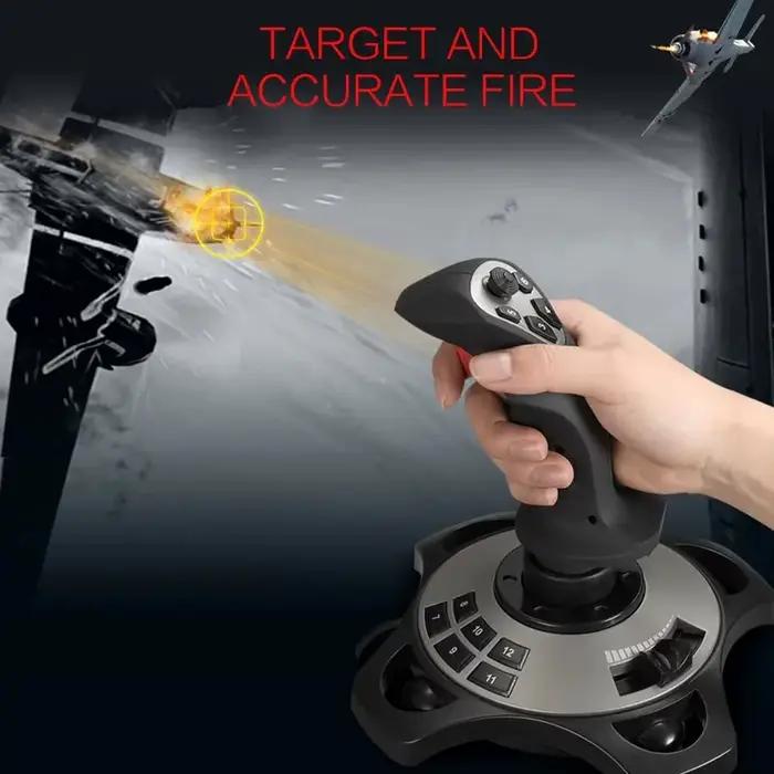 Contrôleur de joystick de simulateur de vol PXN 2113 Pro bâton de vol filaire USB vibration accélération pour Windows 7 8 10 11 gaming occasionnels amateurs de vol