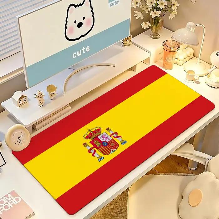 Tapis de souris grand format antidérapant et imperméable avec bords cousus pour le jeu et le bureau quotidien – Espagne