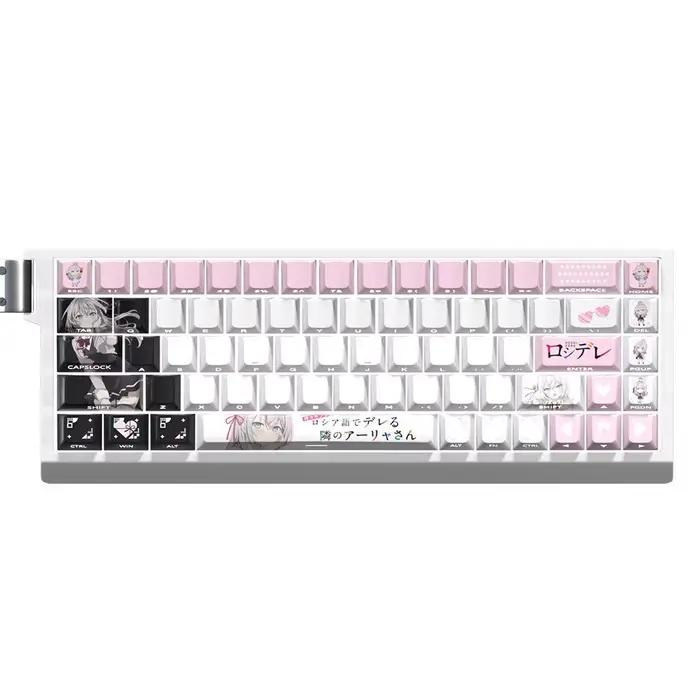 Anime Keycap PBT Cherry 74 touches côté gravé translucide clavier porte-clés Compatible avec 60 65 68