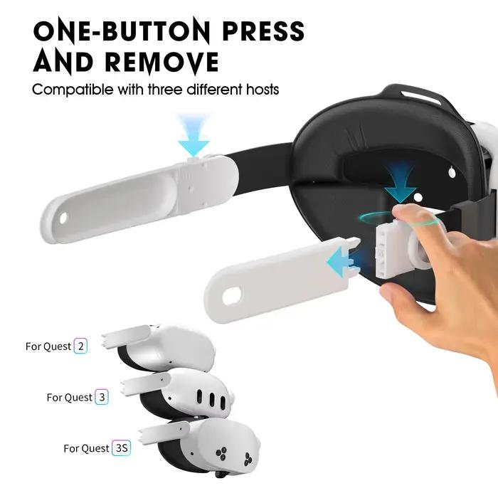 Sangle de casque VR avec batterie 10000 mAh pour Meta Quest 3/3S/2 - Libération à un clic brevetée