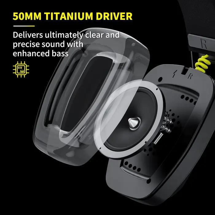 BINNUNE casque de jeu sans fil 2.4 GHz avec micro pour PS5 PS4 PC Mac Playstation