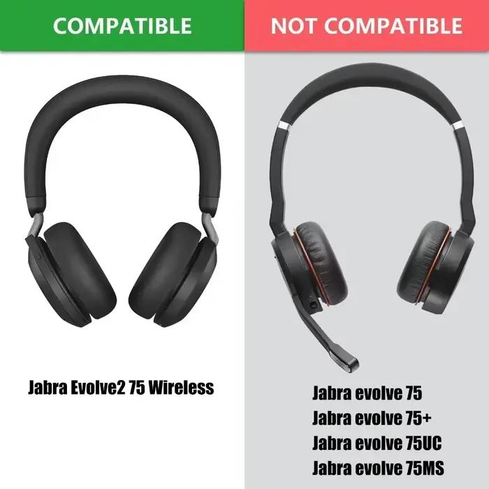 Coussinets d'oreille de remplacement pour casque sans fil PC Jabra, EvolLi2 75
