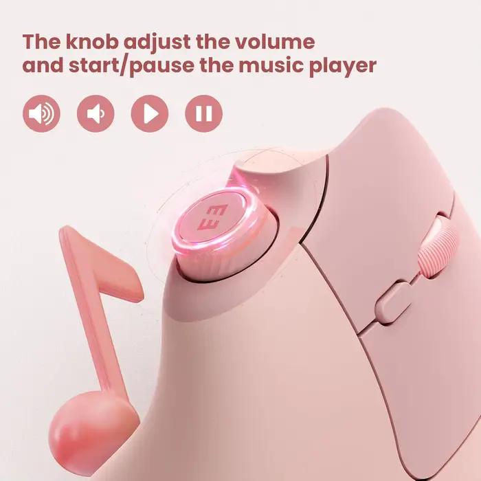 Souris sans fil ergonomique Bluetooth 2.4G Seenda avec bouton de Volume clics silencieux